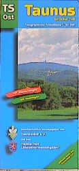 "Topographische Freizeitkarten 1:50000 Hessen. Sonderblattschnitte auf der Grundlage der Topographischen Karte 1:50000 (Freizeitregionen); mit Wander-, Radwanderwegen, Freizeiteinrichtungen; Text-, und Bildinfos auf der Rückseite oder im Begleitheft" / Taunus östlicher Teil