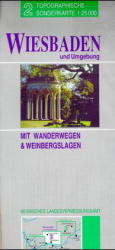 Topographische Sonderkarten Hessen (amtlich) - 1:25000 (TF 25). Sonderblattschnitte auf der Grundlage der Topographischen Karte 1:25000 mit Wanderwegen und Freizeiteinrichtungen. Kartenrückseite mit Text- und Bildinformationen / Wiesbaden und Umgebung