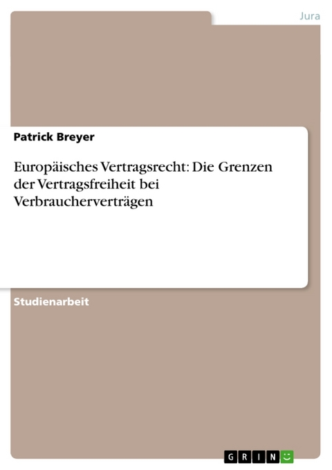 Europ Isches Vertragsrecht - Patrick Breyer