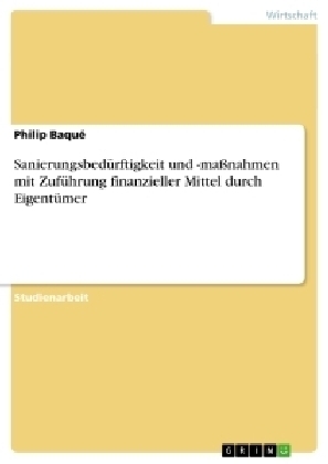 SanierungsbedÃ¼rftigkeit und -maÃnahmen mit ZufÃ¼hrung finanzieller Mittel durch EigentÃ¼mer - Philip BaquÃ©