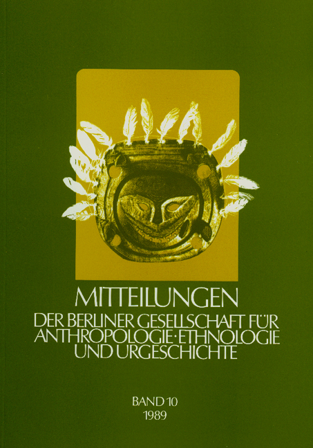 Mitteilungen der Berliner Gesellschaft für Anthropologie, Ethnologie und Urgeschichte