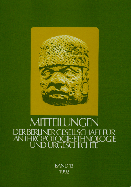 Mitteilungen der Berliner Gesellschaft für Anthropologie, Ethnologie und Urgeschichte - 