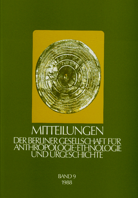 Mitteilungen der Berliner Gesellschaft für Anthropologie, Ethnologie und Urgeschichte