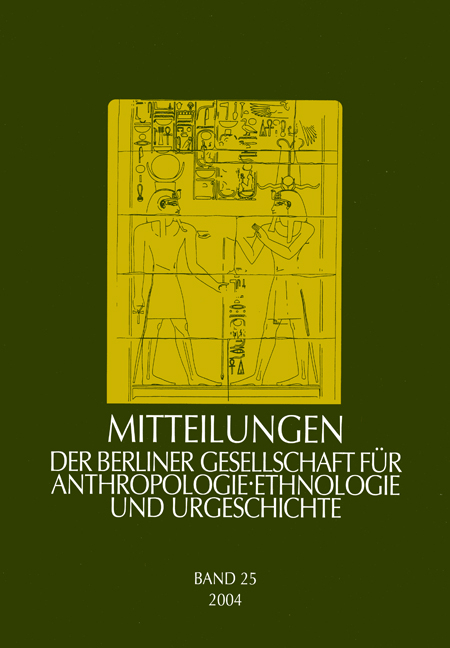 Mitteilungen der Berliner Gesellschaft für Anthropologie, Ethnologie und Urgeschichte - 