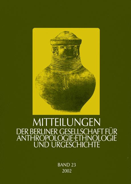 Mitteilungen der Berliner Gesellschaft für Anthropologie, Ethnologie und Urgeschichte - 