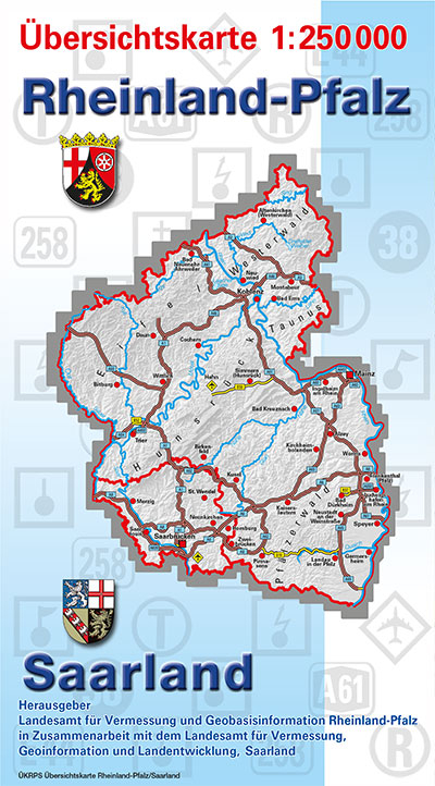 Übersichtskarte Rheinland-Pfalz/Saarland 1:250 000