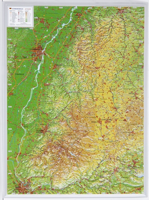 Schwarzwald, Reliefkarte, Klein. Black Forest