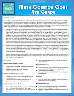 Math Common Core 4th Grade (Speedy Study Guide) -  Speedy Publishing LLC