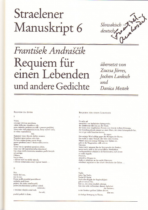 Requiem für einen Lebenden und andere Gedichte - Frantisek Andrascik