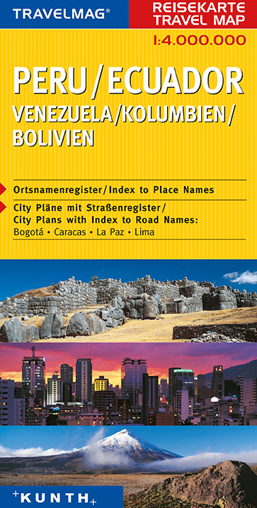 KUNTH Reisekarte Peru, Ecuador, Venezuela, Kolumbien, Bolivien 1:4 Mio. - 