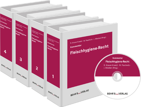 Kommentar Fleischhygiene-Recht - Dr. Dorothee Borgmann-Fuchs, Saskia Both, Dr. Armin Deutz, Franz-Christian Falck, Dr. Michael Hoppe, Dr. Wolfgang Kulow, Dr. Hans-Peter Pudollek, Julia Schrader, Dr. Joachim Schwind, Dr. Elke Smith, Dr. Angela Windhaus, Dr. Astrid Wolff-Esslen, Dr. Jessica Heitzhausen