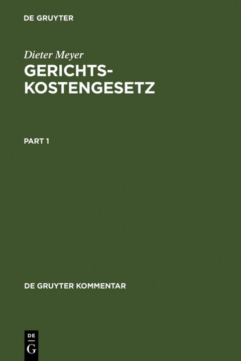 Gerichtskostengesetz - Dieter Meyer