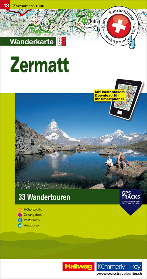 Zermatt Touren-Wanderkarte Nr. 13