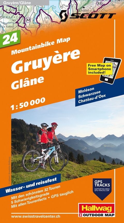 Hallwag Mountainbike-Karte 24 Gruyère 1:50.000