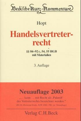 Handelsvertreterrecht - Klaus J Hopt