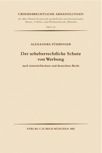 Der urheberrechtliche Schutz von Werbung - Alexandra Pühringer