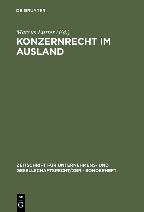 Konzernrecht im Ausland - 