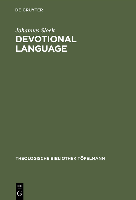 Devotional Language - Johannes Sloek