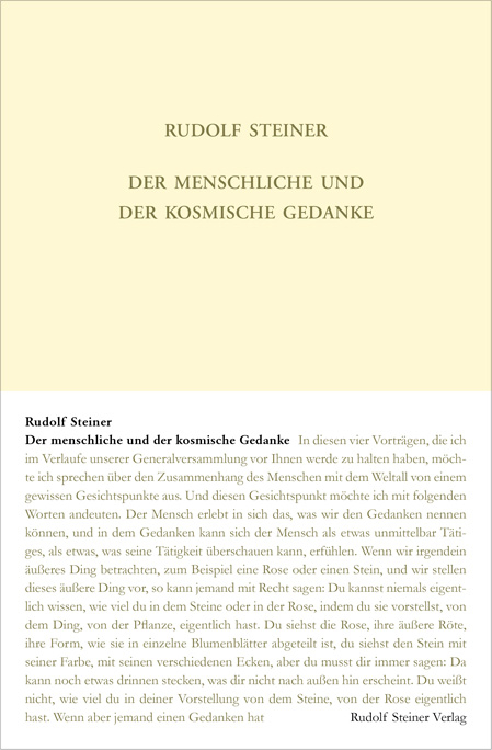 Der menschliche und der kosmische Gedanke - Rudolf Steiner