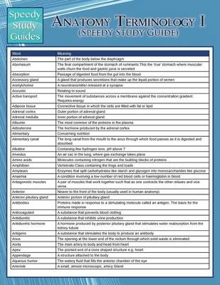 Anatomy Terminology I (Speedy Study Guide) -  Speedy Publishing LLC