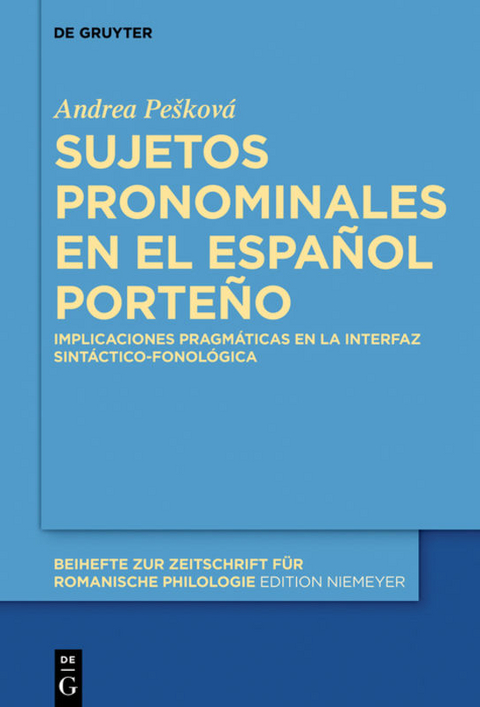 Sujetos pronominales en el español porteño - Andrea Peškova