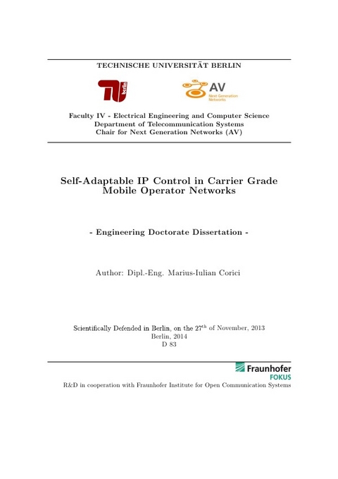 Self-Adaptable IP Control in Carrier Grade Mobile Operator Networks - Marius Iulian Corici