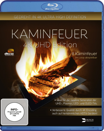 Kaminfeuer (gedreht in 4K Ultra High Definition), 1 Blu-ray