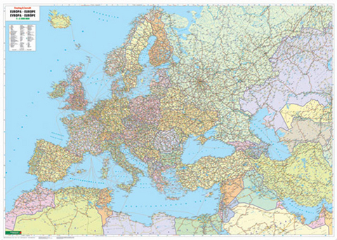 Europa - Naher Osten - Zentralasien politisch Großformat, Markiertafel 1:4,2 Mill. - 