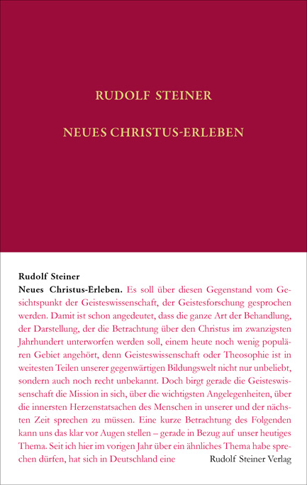 Neues Christus-Erleben - Rudolf Steiner