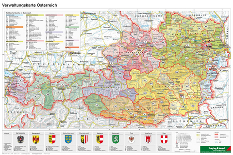 Österreich Verwaltung - A3, Planokarte 1:1.300.000 - 