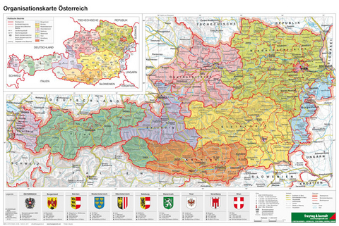 Österreich Organisiation - A3, Planokarte 1:1.300.000 - 