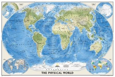 The Physical World, poster size, tubed - National Geographic Maps