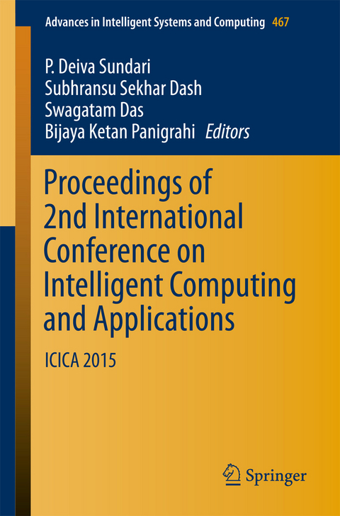 Proceedings of 2nd International Conference on Intelligent Computing and Applications - 