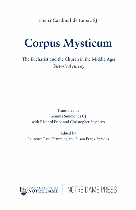 Corpus Mysticum -  Henri Cardinal de Lubac S.J.