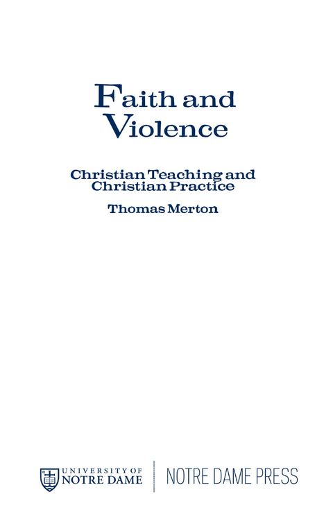 Faith and Violence - Thomas Merton