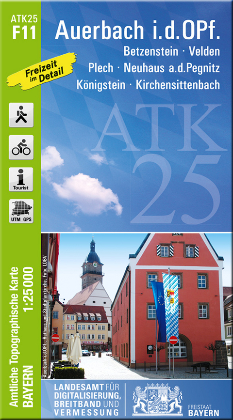 ATK25-F11 Auerbach i.d.OPf. (Amtliche Topographische Karte 1:25000) - Breitband und Vermessung Landesamt für Digitalisierung  Bayern