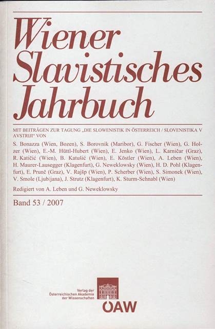 Wiener Slavistisches Jahrbuch / Wiener Slavistisches Jahrbuch Band 53 / 2007