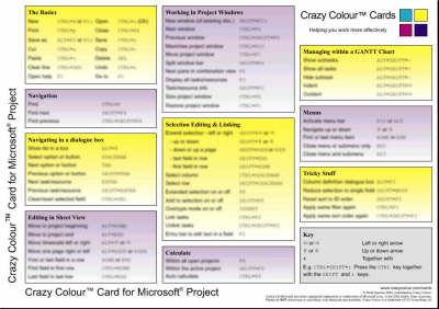 Crazy Colour Quick Reference Card for Microsoft Project - 