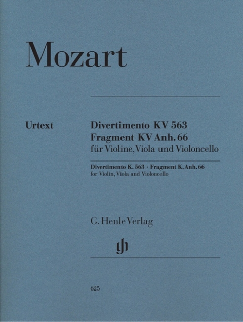 Wolfgang Amadeus Mozart - Divertimento KV 563 · Fragment KV Anh. 66 - 