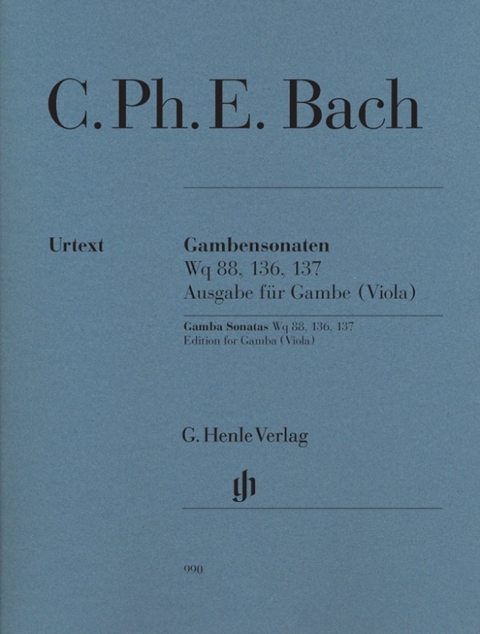 Carl Philipp Emanuel Bach - Gambensonaten Wq 88, 136, 137 - 