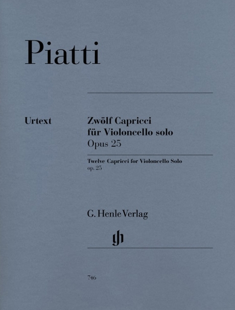 Alfredo Piatti - 12 Capricci op. 25 für Violoncello solo - 