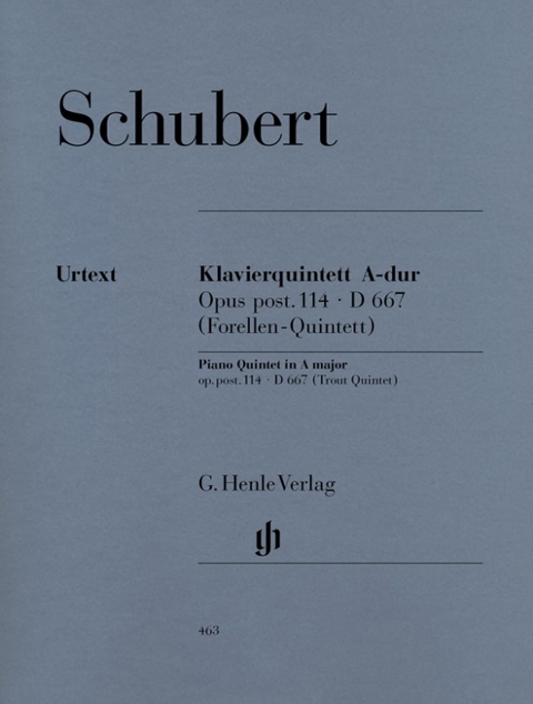 Franz Schubert - Quintett A-dur op. post. 114 D 667 für Klavier, Violine, Viola, Violoncello und Kontrabass (Forellen-Quintett) - 