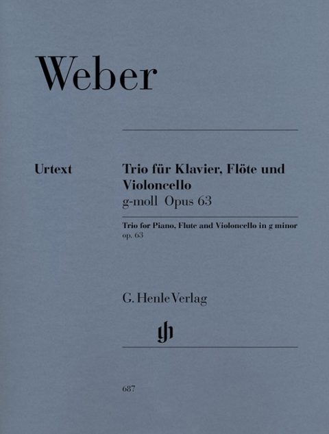 Carl Maria von Weber - Trio g-moll op. 63 für Klavier, Flöte und Violoncello - 