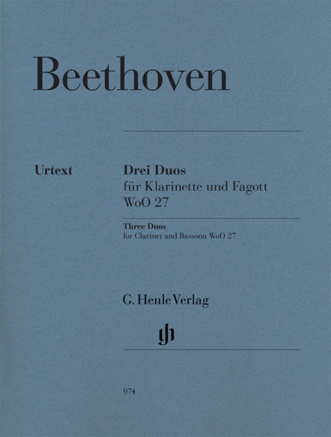 Ludwig van Beethoven - Drei Duos WoO 27 für Klarinette und Fagott - 