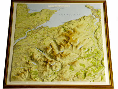 Snowdonia North relief wall map light frame