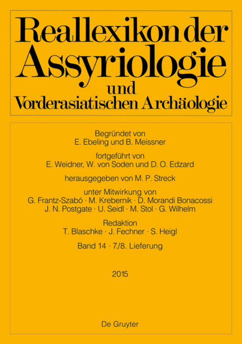 Reallexikon der Assyriologie und Vorderasiatischen Archäologie / Ut(a)-napiši(m) – Waša/ezzil(i) - 