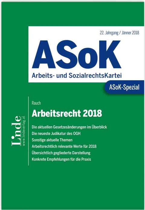 ASoK-Spezial Arbeitsrecht 2018 - Thomas Rauch