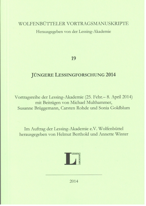 Jüngere Lessingforschung 2014 - 