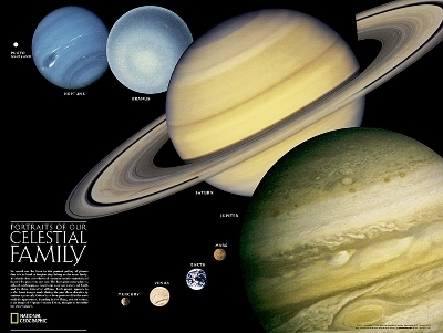 The Solar System, 2-sided, Laminated - National Geographic Maps