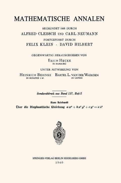 Über die Diophantische Gleichung ax4+bx2y2+cy4=ez2 - Hans Reichardt